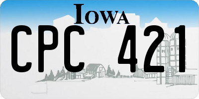 IA license plate CPC421