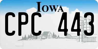 IA license plate CPC443