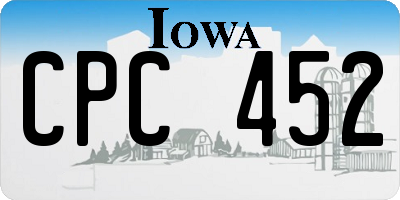 IA license plate CPC452