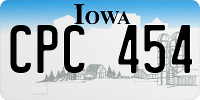 IA license plate CPC454