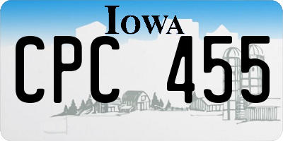 IA license plate CPC455