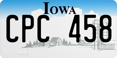 IA license plate CPC458