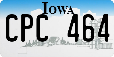 IA license plate CPC464