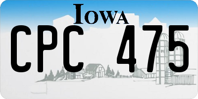 IA license plate CPC475