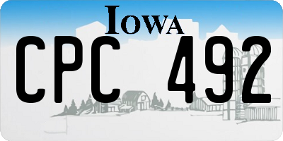 IA license plate CPC492