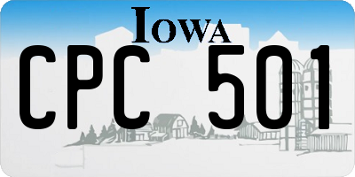 IA license plate CPC501