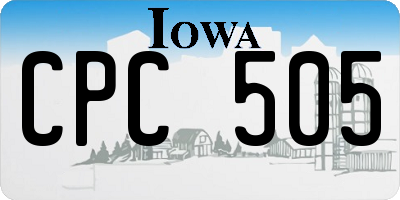 IA license plate CPC505