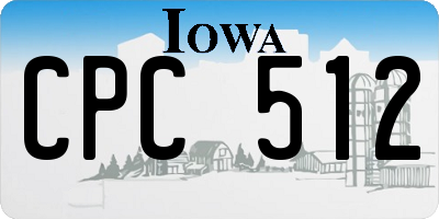 IA license plate CPC512