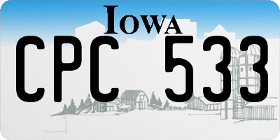 IA license plate CPC533