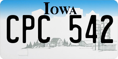IA license plate CPC542