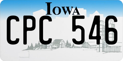 IA license plate CPC546