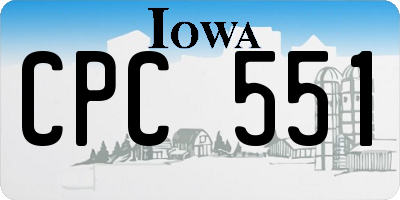 IA license plate CPC551