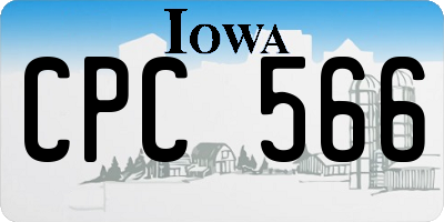 IA license plate CPC566