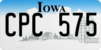 IA license plate CPC575