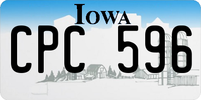 IA license plate CPC596