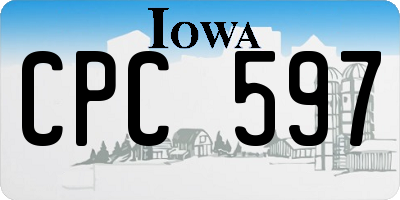 IA license plate CPC597