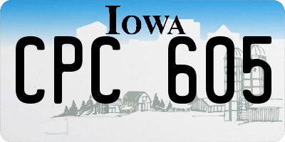 IA license plate CPC605