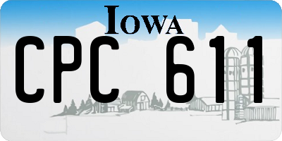 IA license plate CPC611