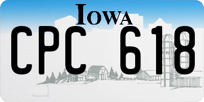 IA license plate CPC618