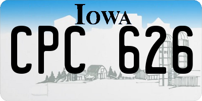 IA license plate CPC626