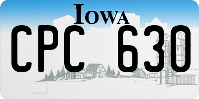 IA license plate CPC630
