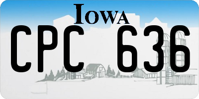 IA license plate CPC636