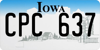IA license plate CPC637