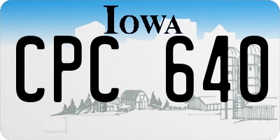 IA license plate CPC640