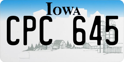 IA license plate CPC645