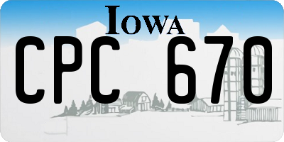 IA license plate CPC670