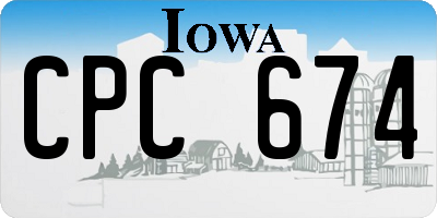 IA license plate CPC674