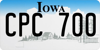 IA license plate CPC700