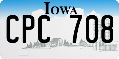IA license plate CPC708