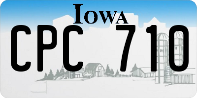 IA license plate CPC710