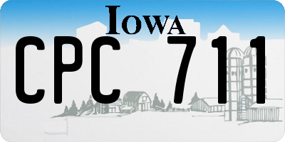 IA license plate CPC711