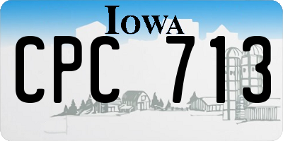 IA license plate CPC713