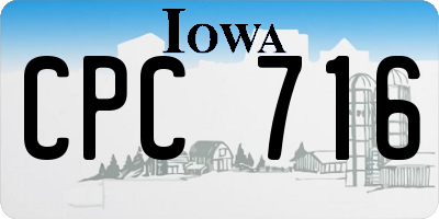 IA license plate CPC716