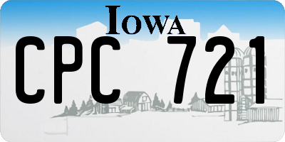 IA license plate CPC721