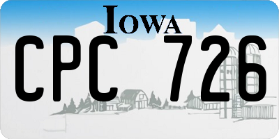 IA license plate CPC726