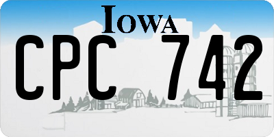 IA license plate CPC742