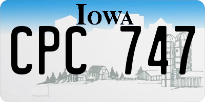 IA license plate CPC747