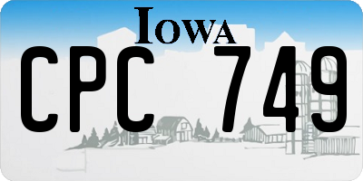 IA license plate CPC749