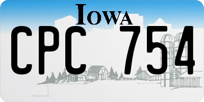 IA license plate CPC754
