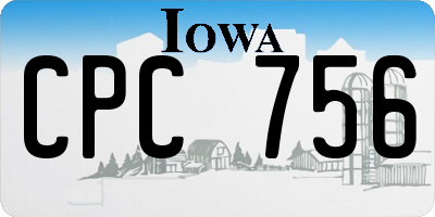 IA license plate CPC756