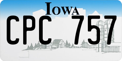 IA license plate CPC757