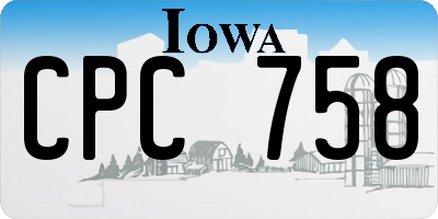 IA license plate CPC758