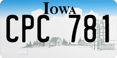 IA license plate CPC781