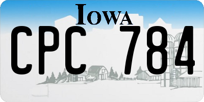 IA license plate CPC784
