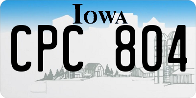 IA license plate CPC804