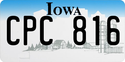 IA license plate CPC816
